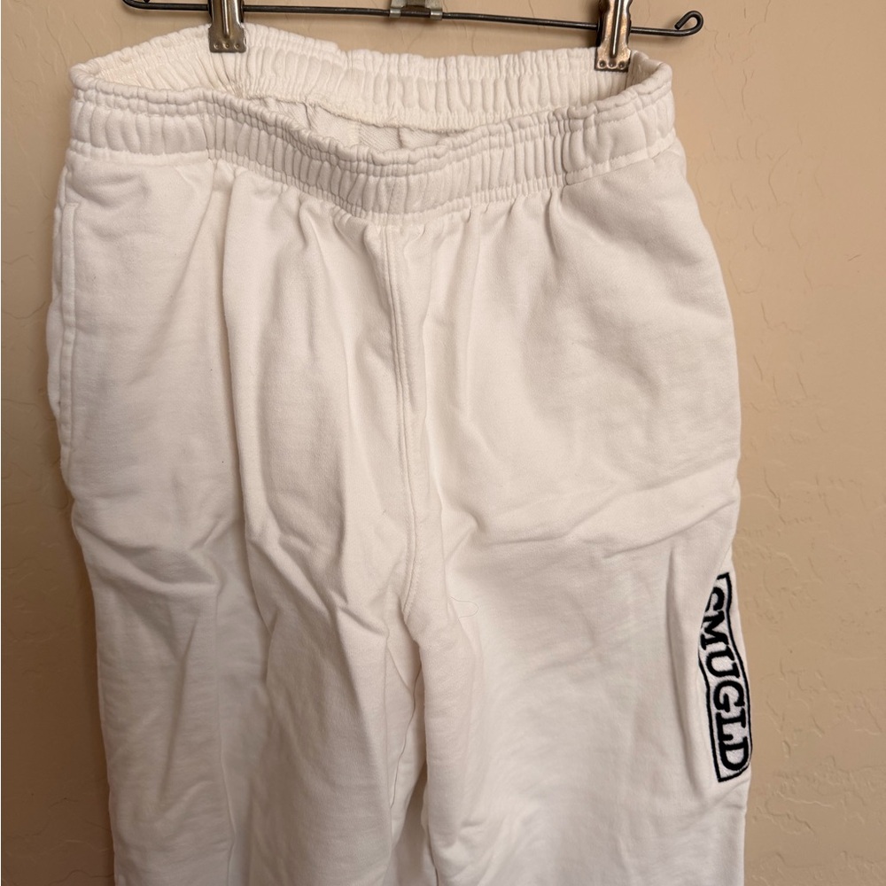 White Sweatpants with Side Logo